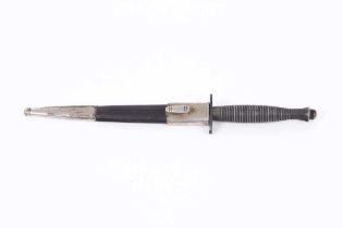 Fairbairn Sykes type fighting knife with sheath Number 2 to grip, no other visible markings