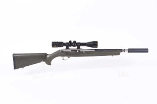 Ⓕ (S1) .22 Ruger 10/22 semi-automatic carbine, 12½ ins Volquartsen screw cut barrel with A-Tec