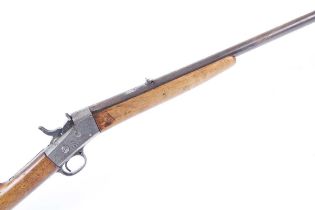 (S58) 12.7mm Remington type rolling-block rifle, 31½ ins barrel, action stamped H1874, roach-belly
