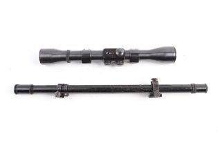 A Weaver KV 60 rifle scope with mounts and a 5x telescopic sight with mounts marked Winchester (2)