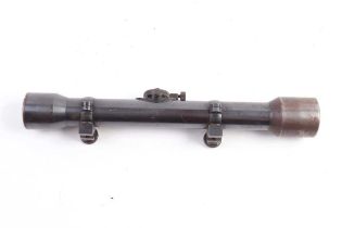 A Carl Zeiss Jena Zielvier rifle scope with mounts