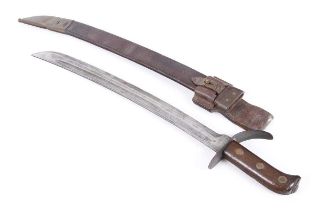 Japanese Heiho (converted Dutch Klewang cutlass), 18 ins curved blade with single wide fuller,