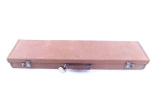 Tan canvas gun case, fitted interior for 30 ins barrels