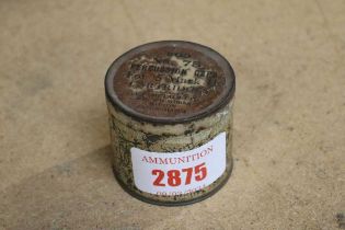 An original tin of 500 ICI No.75 percussion caps (for .5 Mark II cartridges)