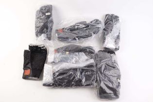6 x Kurt Thune left-hand target full gloves and 1 x short-finger glove (sizes S,M,XL)