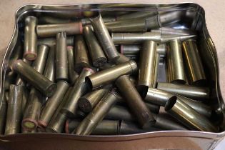 Ⓕ (S2) Box of mainly 20 bore brass-cased cartridges inc. Eley Ejector