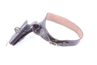 Braided leather Western-style belt and holster rig