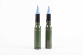 2 x 25mm KBA cannon shells, Swiss & Dutch manufacture (inert)