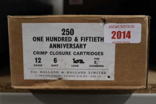 Ⓕ (S2) 250 x 12 bore Holland & Holland 150th Anniversary No.6 shot cartridges in unopened box