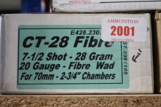 Ⓕ (S2) 250 x 20 bore Eley CT-28 7.5 shot 28gr fibre wad cartridges