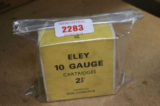 Ⓕ (S2) 25 x 10 bore 2,5/8 ins No.5 shot cartridges for Eley (USA made), boxed