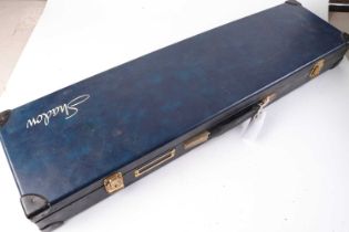 +VAT A scarce Nikko Shadow gun case, blue vinyl outer with reinforced corners, marked Shadow in