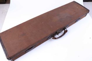 Canvas and leather gun case, fitted interior for 28 in barrels