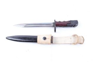 British No.7 Mk1/L service bayonet for No.4 Mk1 rifle, with scabbard and frog