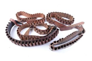 5 various leather cartridge belts