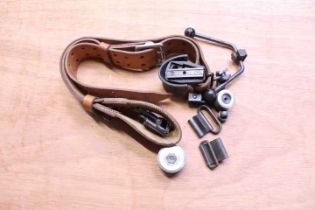 Leather target sling, swivels and hand stops