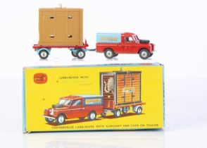 A Corgi Toys Gift Set 19 Chipperfield's Land Rover With Elephant & Cage On Trailer,