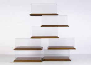 Atlantic Case 1:18 Display Cases With Cherry Wood Bases,