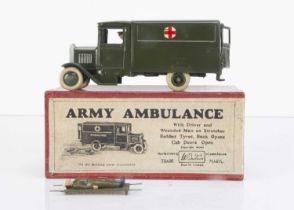 A Britains Pre-WW2 square-nose version No.1512 Army Ambulance,