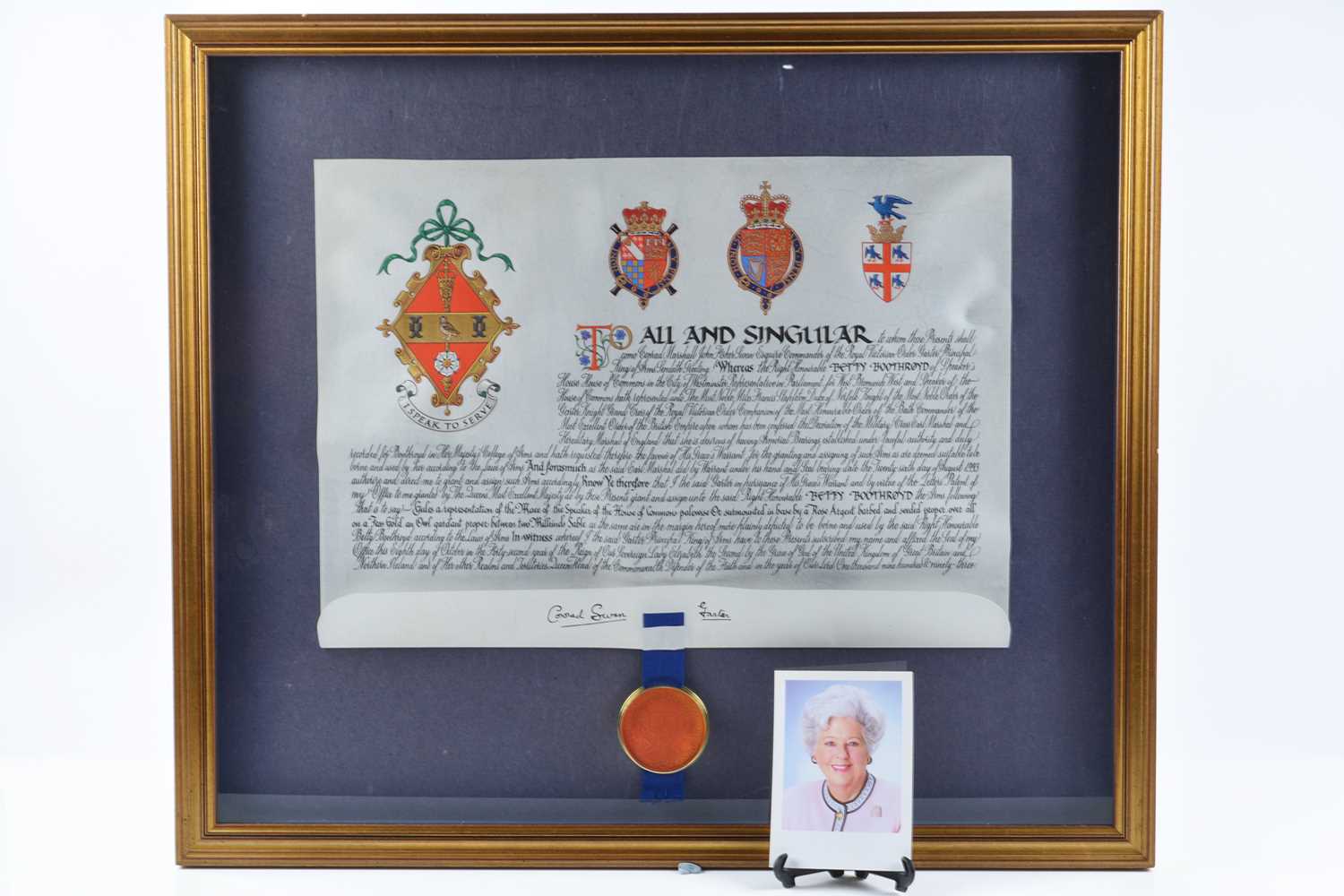 Betty Boothroyd's Grant of Arms,