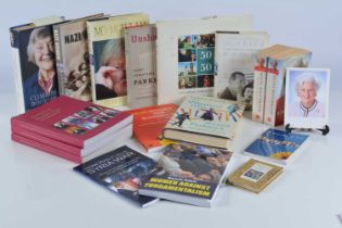 A collection of political books,