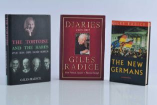 Three first edition signed and dedicated Giles Radice volumes,