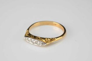 An 18ct gold five stone Edwardian dress ring,