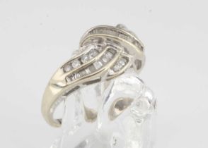 A continental diamond 14k marked dress ring,