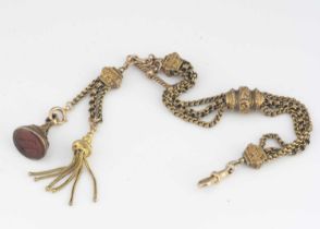 A Victorian 9ct gold fancy watch chain,