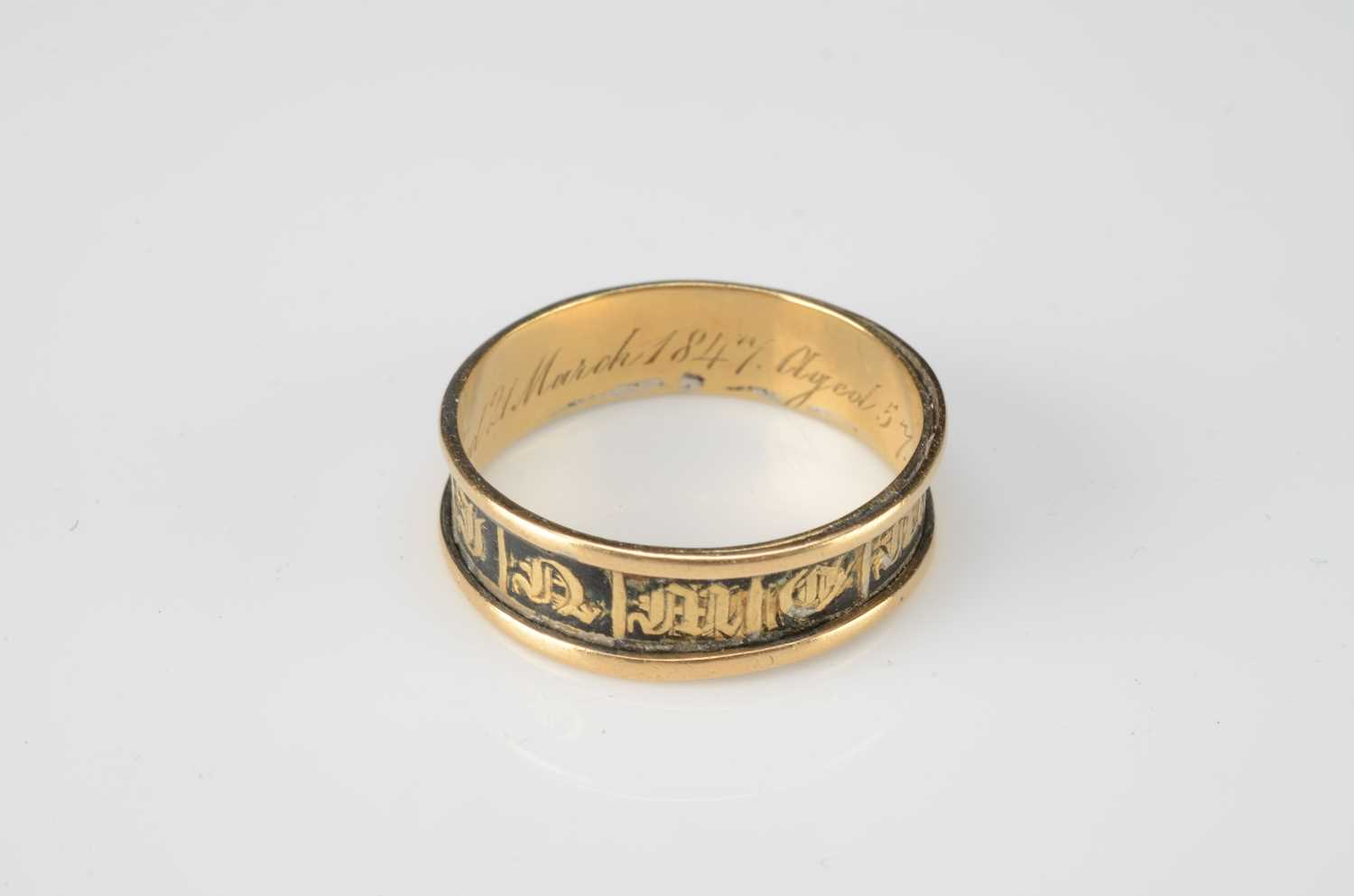 A 19th Century mourning ring, - Image 2 of 3