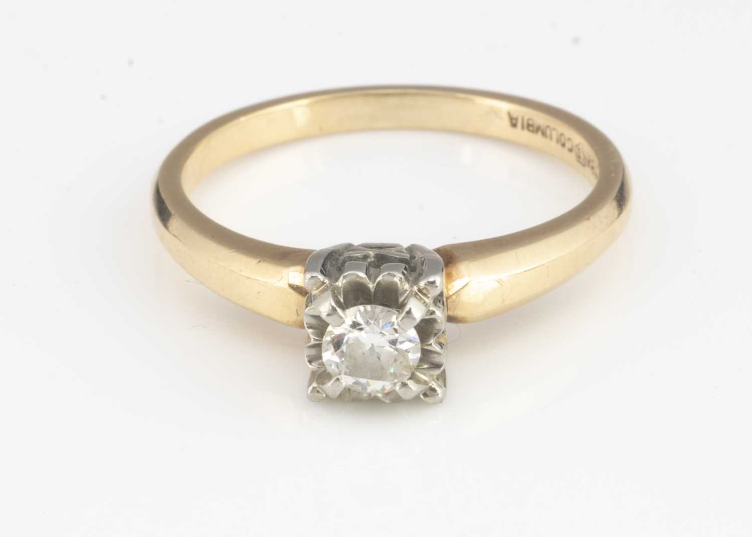 An 18ct gold Columbia marked diamond solitaire, - Image 2 of 2