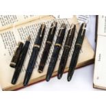 Six vintage Parker fountain pens,