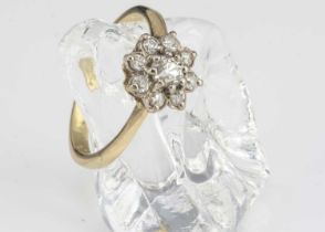 A contemporary diamond cluster ring,