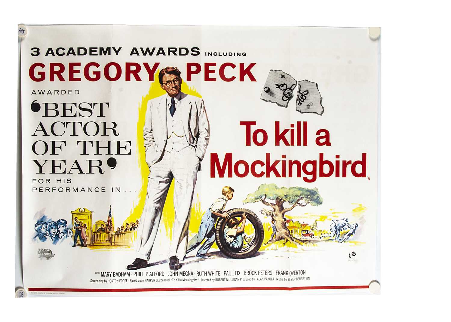 To Kill A Mockingbird (1964) Quad Poster,