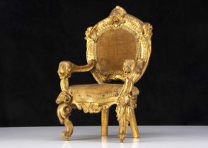 A rare 18th century style rococo doll’s armchair,