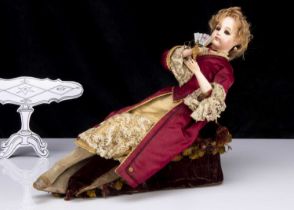 A rare Leopold Lambert reclining lady on chaise longue musical automaton 1880s,