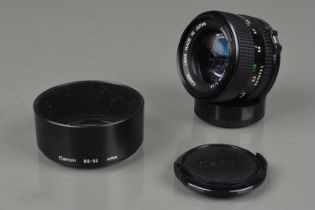 A Canon FD 50mm f/1.4 Lens,