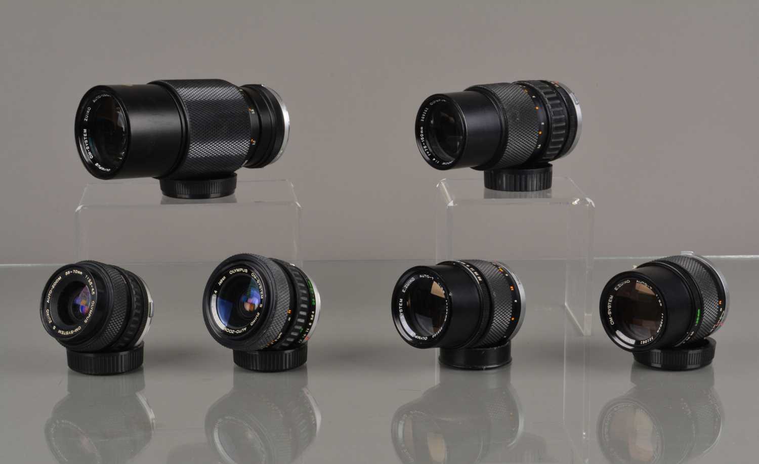 A Group of Olympus OM Lenses,