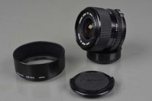 a Canon FD 35mm f/2 lens,