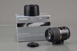 A Tamron SP 90mm f/2.8 Di Macro 1:1 VC USD Lens,
