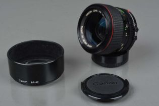 A Canon FD 50mm f/1.2 L Lens,