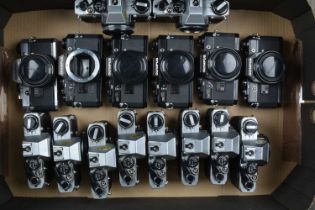 A Tray of Olympus OM-10 SLR Camera Bodies,