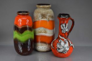 Three large mid 20th century West German pottery items,