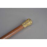A Victorian and later tip staff walking cane,