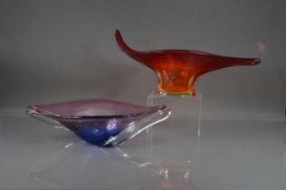 Two Murano style art glass centre-piece bowls,