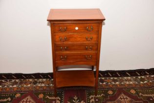 An Edwardian mahogany and inlaid sheet music cabinet,