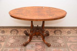 A Victorian walnut veneered and inlaid occasional table,