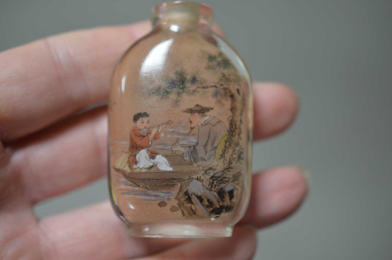 Seven mid 20th century Chinese glass scent bottles, - Image 6 of 20