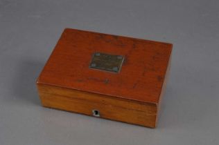 A mahogany cased set of scientific laboratory weights,