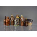 A group of seven ceramic and glass items,